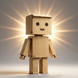 Cardboard man portrait, radiant light, in the style of WLOP and tony sart, trending on artstation