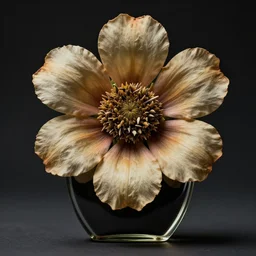 anthropomorphic monster, instead of a face a flower with 4 petals many small sharp teeth inside flat - bottomed flask, realistic, intricate, cinematic lighting, cnn