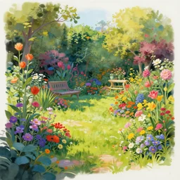 colorful garden. digital painting, detailed, 8 k, trending on artstation, smooth, sharp focus artwork by mark arian, artgerm, mark keathley, greg rutkowski