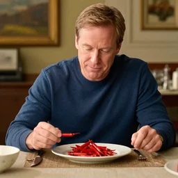 jim cramer enjoying his favorite meal consisting of red crayons