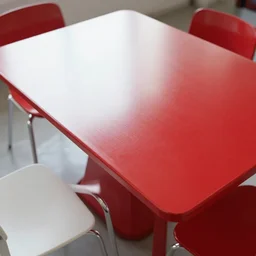 white and red ( ( shiny ) ) table
