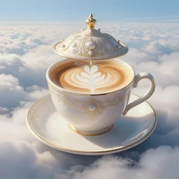 cafe in the clouds, intricate, elegant, highly detailed, digital painting, artstation, concept art, smooth, sharp focus, art by bouguerea