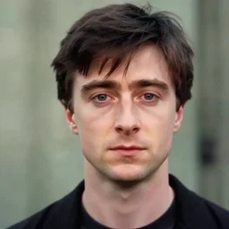 photograph of daniel radcliffe, male, 1 9 0 0 s, 1 9 1 0 s, grainy, slightly blurry, faded, realistic face