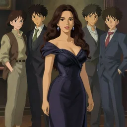 buff salma hayek in an evening gown, portrait shinkai makoto studio ghibli studio key hideaki anno sakimichan stanley artgerm lau rossdraws james jean marc simonetti elegant highly detailed digital painting artstation pixiv
