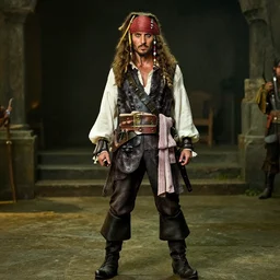 emmanuel macron in pirates of the caribbean movie, full body shot, highly - detailed, sharp focus, award - winning