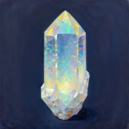 a painterly stylized!! glowing opal quartz crystal!! by james gilleard