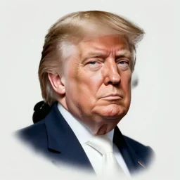 Donald Trump with the hair style of George Washington
