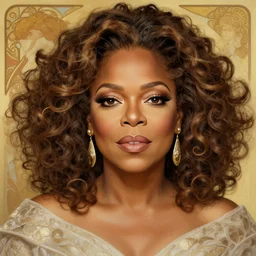 portrait of beautiful oprah winfrey intricate, elegant, highly detailed, ray tracing, digital painting, artstation, concept art, smooth, sharp focus, illustration, art by artgerm and greg rutkowski and alphonse mucha, 8 k