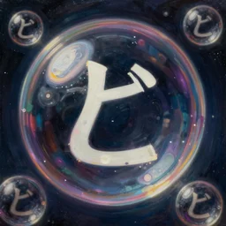 hiragana inside bubbles, cinematic lighting, detailed oil painting, hyperrealistic, 8k
