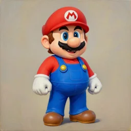 super mario full - body portrait. palette knife oil painting on canvas by leonid afremov.