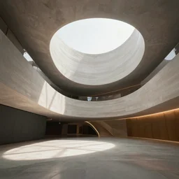 extremely detailed stunning curvilinear museum interior