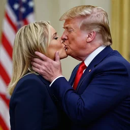Donald Trump kissing Gawr Gura
