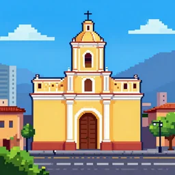 pixel art longshot of guatemala city