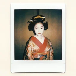 Portrait Photograph of a Japanese Geisha Polaroid 600 Film Color
