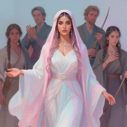 dynamic medium shot painted portrait, maya ali as sorceress, pastel colours, octane render, unreal engine, matte painting concept art, fanart artstation by jesper ejsing and rhads and lois van baarle and ilya kuvshinov and rossdraws