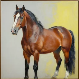 a beautiful painting horse, by xu beihong warhol / pop art must be used for good results realistic oil painting