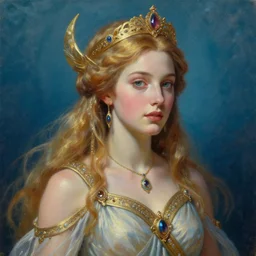 hyperrealistic detailed high quality luxurious atlantis princess in style of michael hussar oil painting 3 / 4 portrait 8 k sharp focus