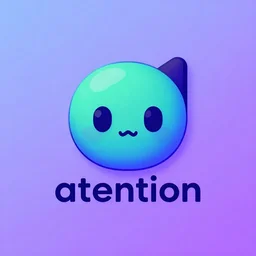material design logo for a research lab that studies attention. cute cyberpunk kawaii aesthetic. minimalist, vector art illustration, made with illustrator, trending on artstation hq, deviantart, vibrant colors, digital art, concept art, logotype design, 8 khd post - processing, smooth, sharp focus, winning award masterpiece