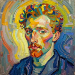 a man painted in the style of avant - garde
