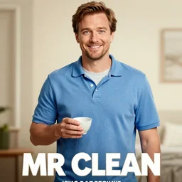Mr. Clean in the style of a polish movie poster