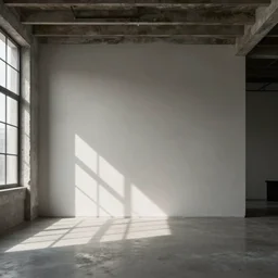 render of a minimalistic studio loft, caustics
