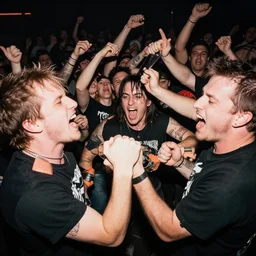 punks in a mosh pit