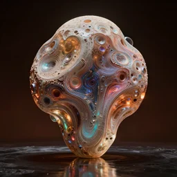 giant opalescent abstract cyber monolith sculpture on the moon, moody, warm tones, water reflection : : by jeff koons, dan mcpharlin daniel merrian : : ornate, dynamic, particulate, rich colors, intricate, elegant, highly detailed, centered, artstation, smooth, sharp focus, octane render, 3 d