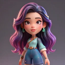 a beautiful colorful caricature of a female, 3 d, vfx, art style by james jean, hsiao ron cheng, character concept art, unreal engine render, digital illustration, sharp, intricate detail, volumetric light, ray tracing, soft light, symmetric, pinterest, artstation, behance.