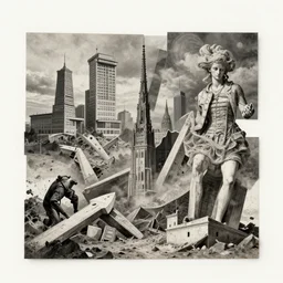 catastrophe, surrealist collage art