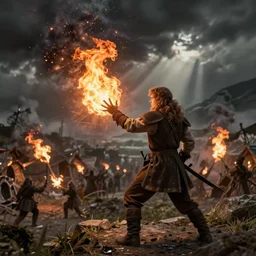 male halfing bard, casting fireball and killing a whole village
