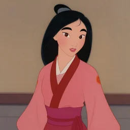 detailed disney painting of mulan in a beautiful traditional chinese dress