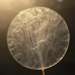 7 0 mm photograph silken and mesoglea - transparent colloid strata ambiently occluding and striating, coalescing from the mist, forming a detailed refractive sculptural recreation of the growth patterns from roger dean's paintings, chiaroscuro golden hour cinematic lighting, 8 k still