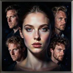 stunning goddess of space portrait. dramatic light. realistic, symmetrical face. art by bowater charlie and mark brooks and julie bell and arian mark