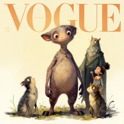 exquisite, curious, imaginative creature, humanoid, vogue, anthro, poster by weta studio and james gurney and tom bagshaw and james jean