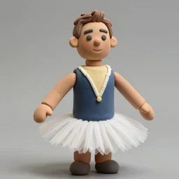 clay model of jeff goldblum in a tutu,