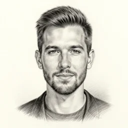 hyperrealistic pencil drawing caricature of an american man
