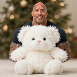 dwayne johnson fluffy plush, Photography, Bokeh, F/22, 4k, Super-Resolution