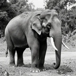 The first known case of a human with an elephant trunk, circa 1982, colorized black and white photograph