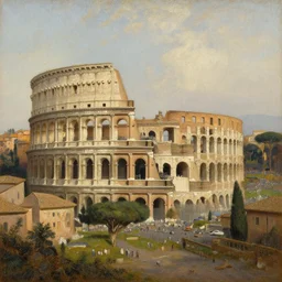 a painting of rome, ancient rome city, ancient cityscape, oil painting, detailed landscape