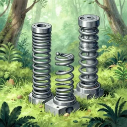 detailed drawing of prismatic springs in a rainforestforest