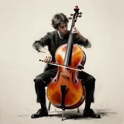 cello violin concert art by banksy and alan lee