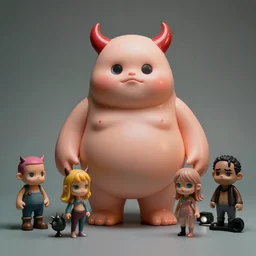 cute kitsch smooth fat flesh monster devil : : by mark ryden, lisa frank, marion peck, esao andrews : : action figure, sofubi, collectable figurine : : studio lighting, colored gels, colored background : : kodak portra 5 0 0, wetplate, flashlight, muted colours, 2 0 0 mm lens, shallow dof