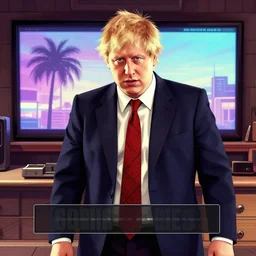 boris johnson in gta v, cover art by stephen bliss, boxart, loading screen