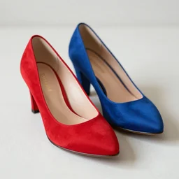 red shoe and blue shoe