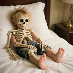 little johnny woke up when the skeleton pulled on his little toe
