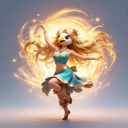 quirky cute dancing eagle woman, long blonde hair, engulfed in funkadelic aura, 1 1 1 1, lakota sioux, surreal illustration, alphonse mucha, rhads, ross tran, artstation, artgerm, octane render, 1 6 k
