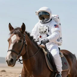an astronaut riding a horse, realistic