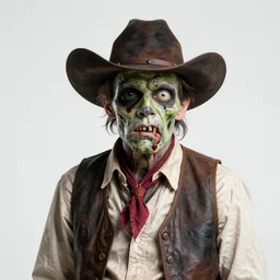 a portrait of a zombie cowboy by Gerald From