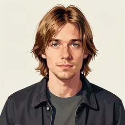 a ultra detailed illustration of kurt cobaine by James jean, trending on ArtStation,