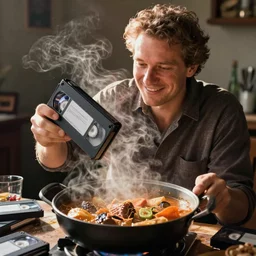 A man boils all his VHS tapes down into a stew and is pleasantly surprised by the results